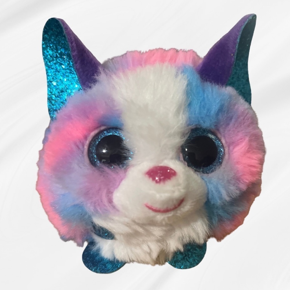 Ty Puffies Cleo Multicolor Husky Beanie Ball Plush Toy